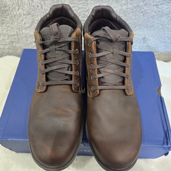 ROCKPORT Storm Surge Plain Toe Waterproof Leather Boots Men Size 11 W Wide Brown - Picture 8 of 9